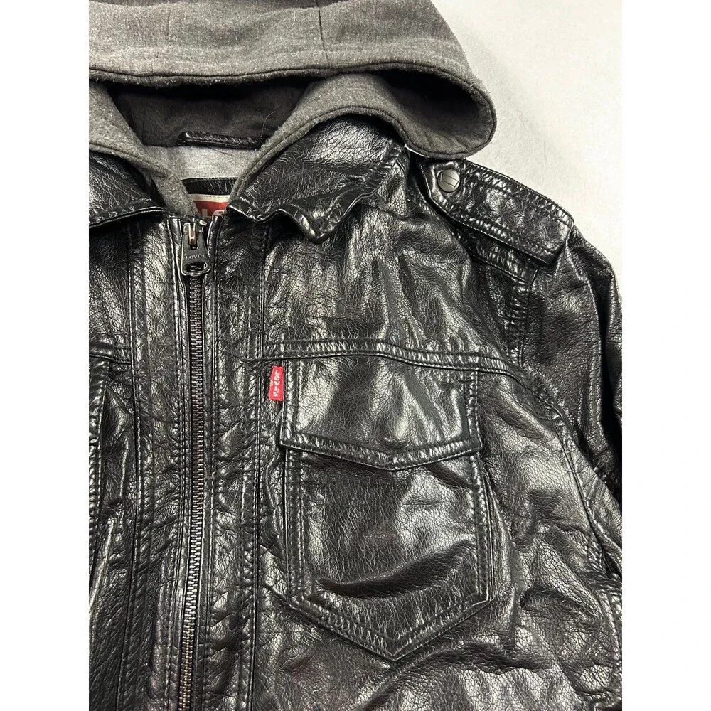 Levi's Men’s Medium Faux Leather Outer Shell Motorcycle Jackets Black